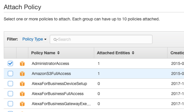 aws command efs